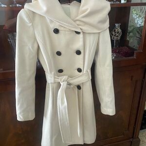 Anthropologie winter white wool coat